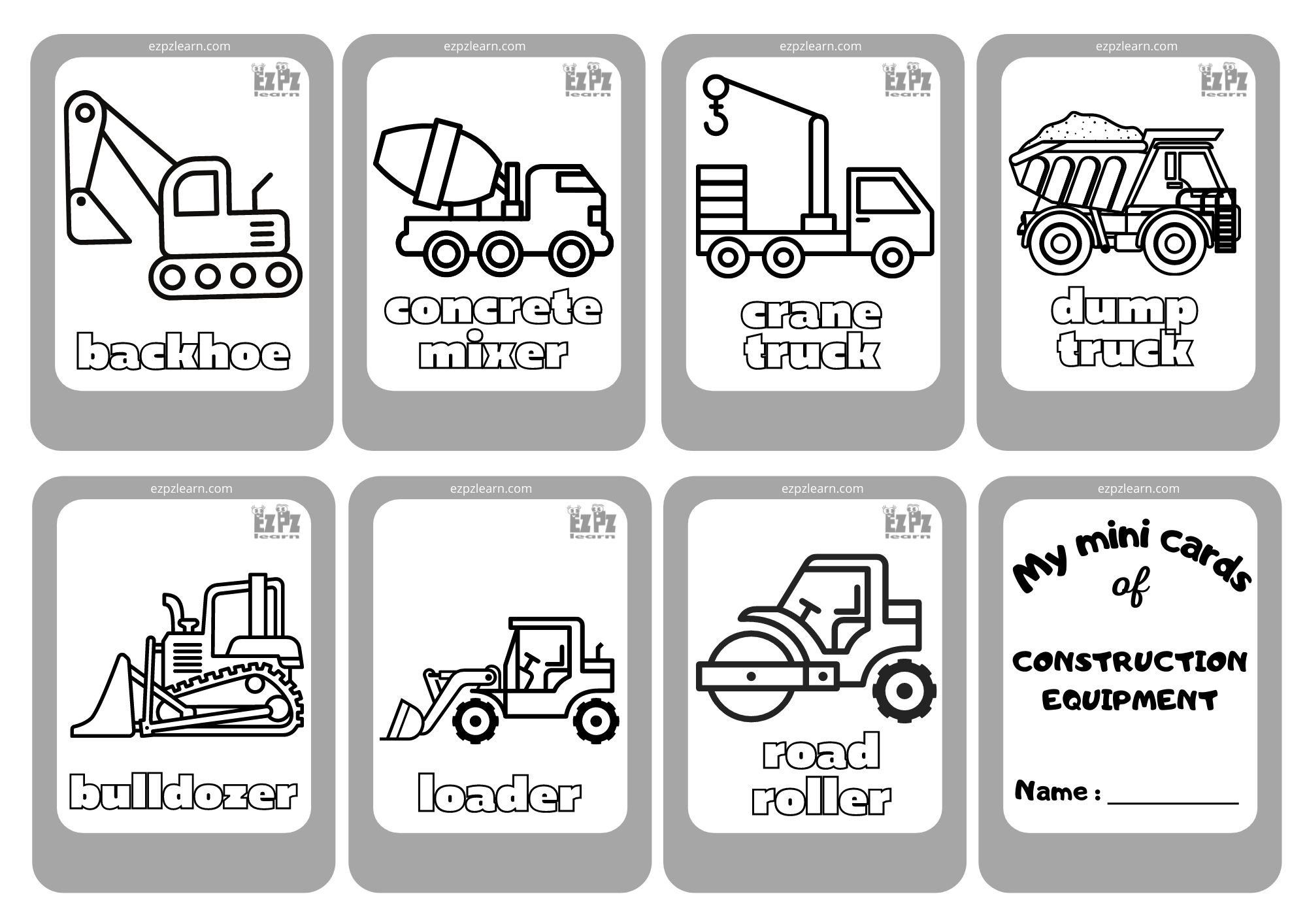 construction-equipment-mini-cards-coloring-ezpzlearn